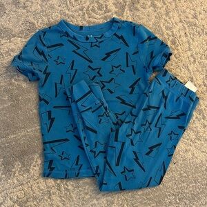 GAP Kids Star Lightning Bolt Blue 2pc Pyjama Set Sz6